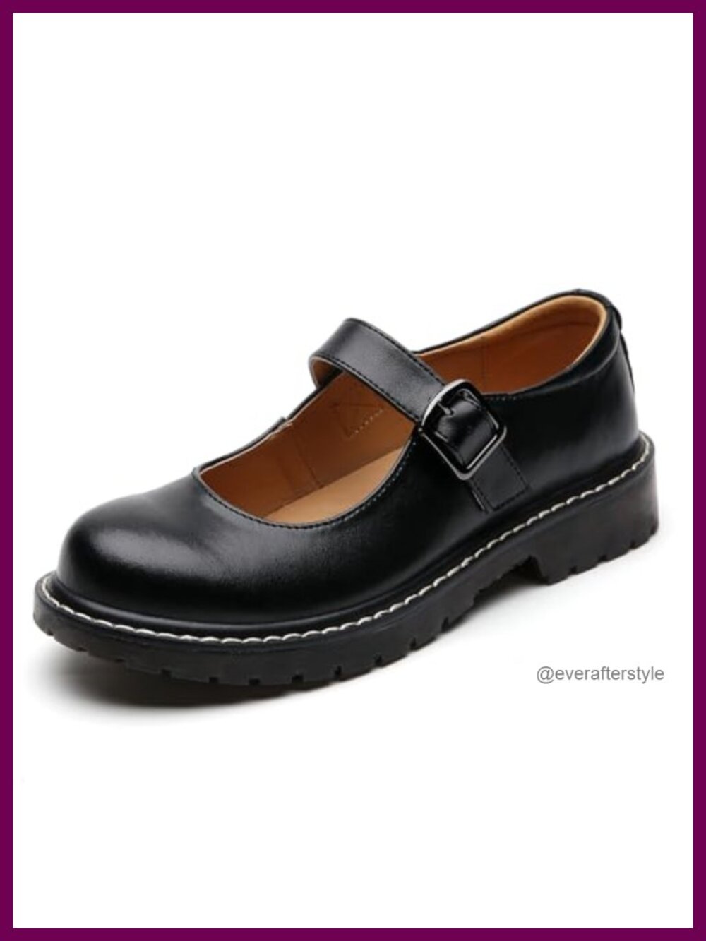 Mary Jane Shoes Women Oxford Flats Round Toe Buckle Strap Comfort Casual